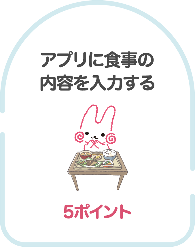 アプリに食事の内容を入力する